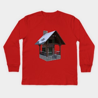 Christmas Train Kiosk Kids Long Sleeve T-Shirt